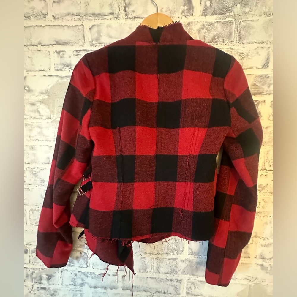 BB Dakota | Red Buffalo Plaid Light Coat + FREE scarf - Picture 7 of 9